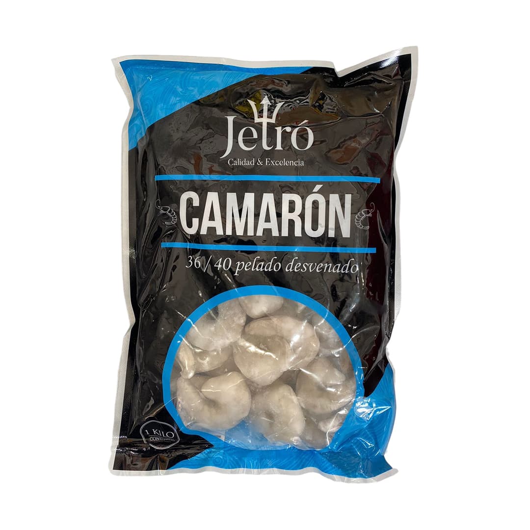 Camarón crudo Pelado desvenado 36/40 Jetro 1Kg